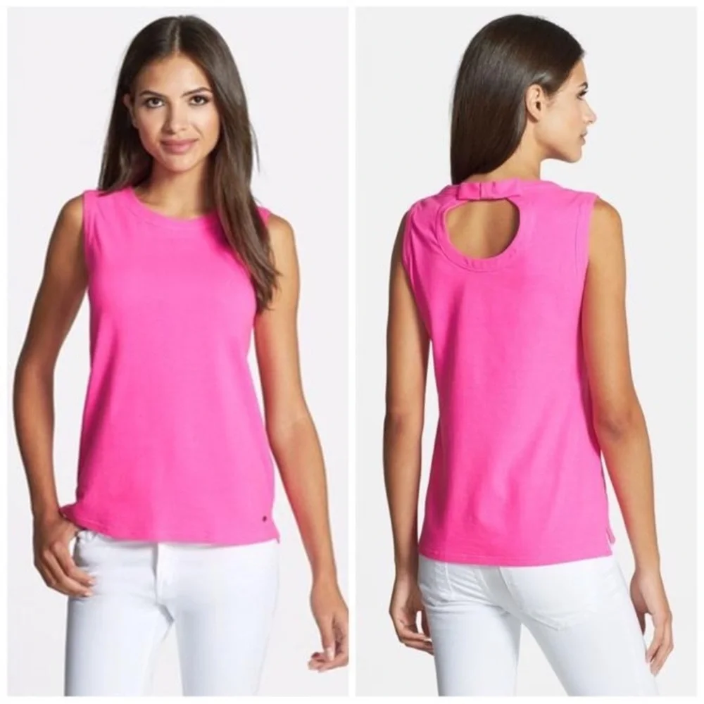 Kate‎ Spade Keyhole Bow Back Tank Top Hot Pink M